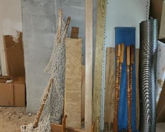 hammock, 2 g*n racks, wood, lumber, stove pipe