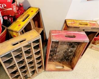 Wood Crates, plastic crates, Coke Cola collection, Coke Cola collectibles 