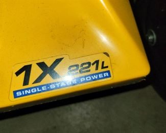 Cub Cadet, single stage, snow thrower