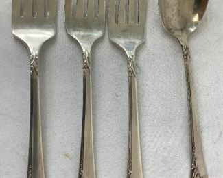 ALRA704 Heirloom Sterling Damask Rose Forks, Spoon