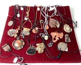 JAVA322 Handcrafted Metal And Stone Pendants