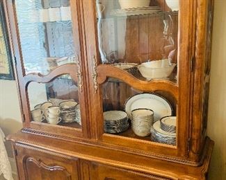 Lighted Ethan Allen  “Country French” china cabinet. 