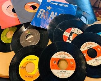 Early 1970s 45 record collection including the Monkees and the Beatles