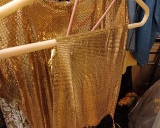 •	Whiting and Davis Vintage Mesh Halter Top Gold & Silver and other accessories