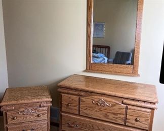 Dresser, Mirror, and Nightstand