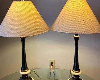 Pair of Resin Marble Lamps