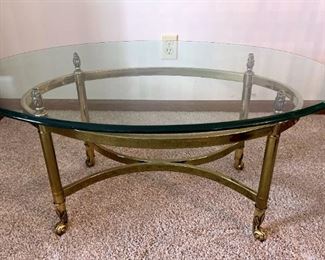 Solid Brass Glass Top Coffee Table
