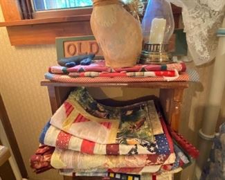 Quilts by the bedside