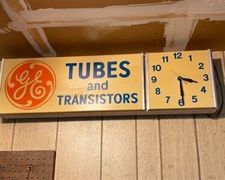 Old GE sign with clock.