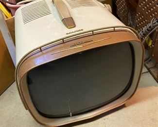 One of several vintage televisions.