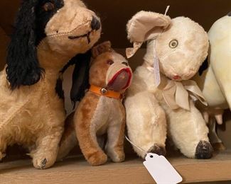 Vintage stuffed animals.