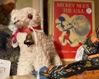 Sween little lamb toy and Old Mickey Mouse book