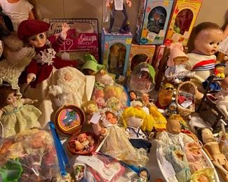 Some of the many small dolls