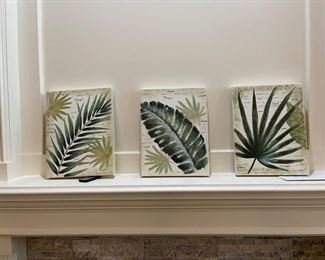 Set of three plaster pictures 10 x 13 ea.