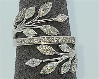 1.21 TCW Diamonds set in 14k white gold ring