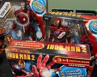 Iron Man collectibles in box
