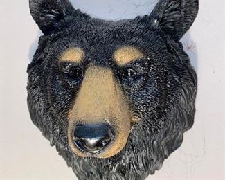 Two resin bear wall figures