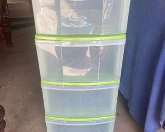 Plastic stacked storage bins