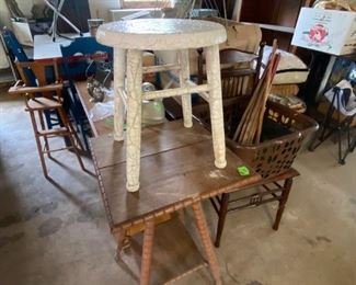 Barn stool and plant stand