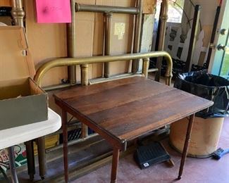 Brass Bed and antique sewing table