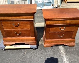 Solid wood end tables Vintage