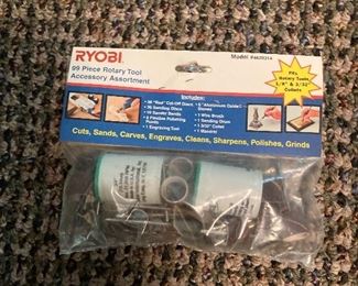 RYOBI 4620314 99 piece rotary tool accessory assortments fits 1/8” & 3/32”collets.