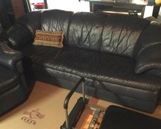 BLACK LEATHER SOFA