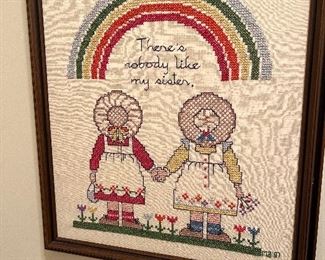 There is nobody like my sister. Cross Stitched