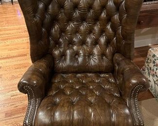 Leather side chair