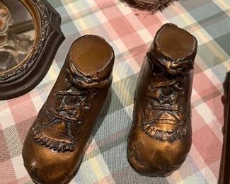 Bronze baby shoes