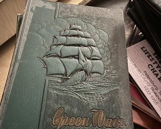 Several Green Wave Yearbooks
