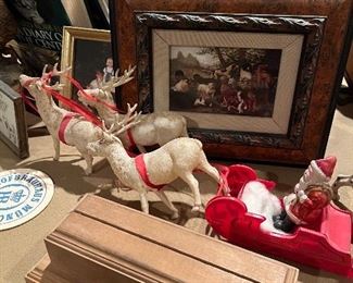 Vintage Santa and Reindeer