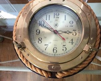 Bey Burn Roped Porthole Clock 
