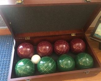 Bocce set in rosewood box