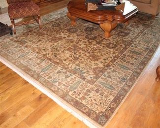 Ivory floral wool floor rug-9.5 x 13-from David Adler