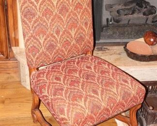 Custom upholstered tapestry & suede accent/dining chair.  We have 8 of these, priced individually.