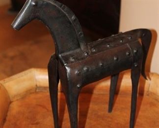 Iron horse sculpture