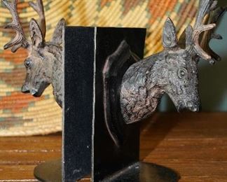 Bronze elk bookends