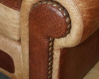 Nailhead trim on this Stickley Cibola sectional sofa