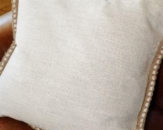 Ivory down filled throw pillow 