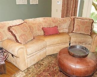 Creative Leather leather upholstered double recliner sofa