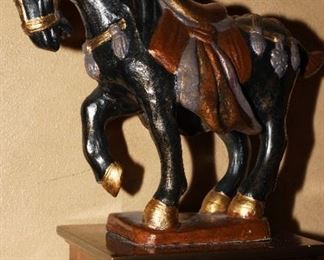 Glazed ceramic horse sculpture