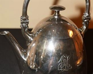 Inscribed 800 silver teapot