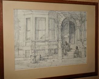 Original hand signed pencil etching