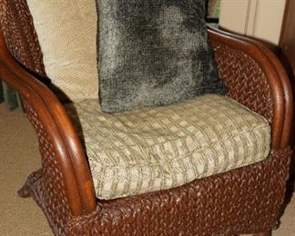 Rattan & wood easy chair 