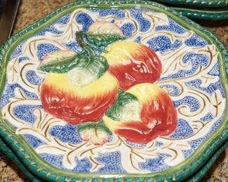 Fitz & Floyd fruit dessert plates x 4