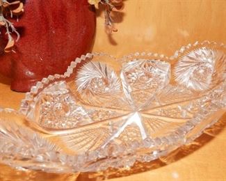 Vintage cut crystal candy dish