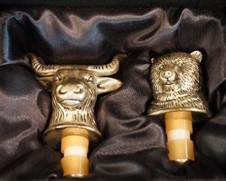 Bull & Bear market wine stoppers