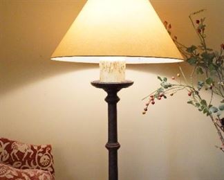 Custom floor lamp with candle decor at top