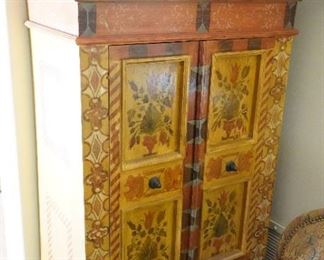 Hand painted floral cabinet